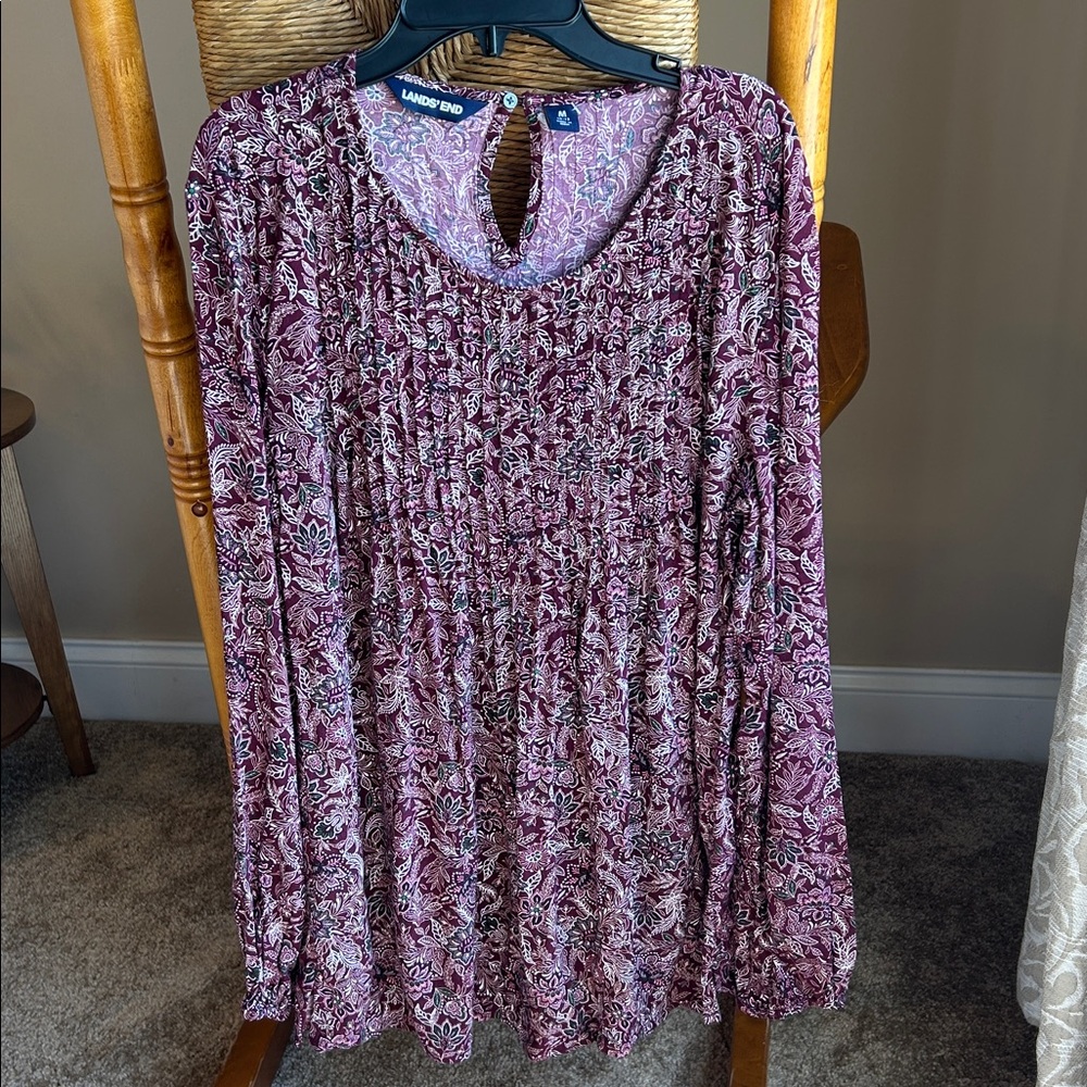 Lands' End Purple Patterned Top